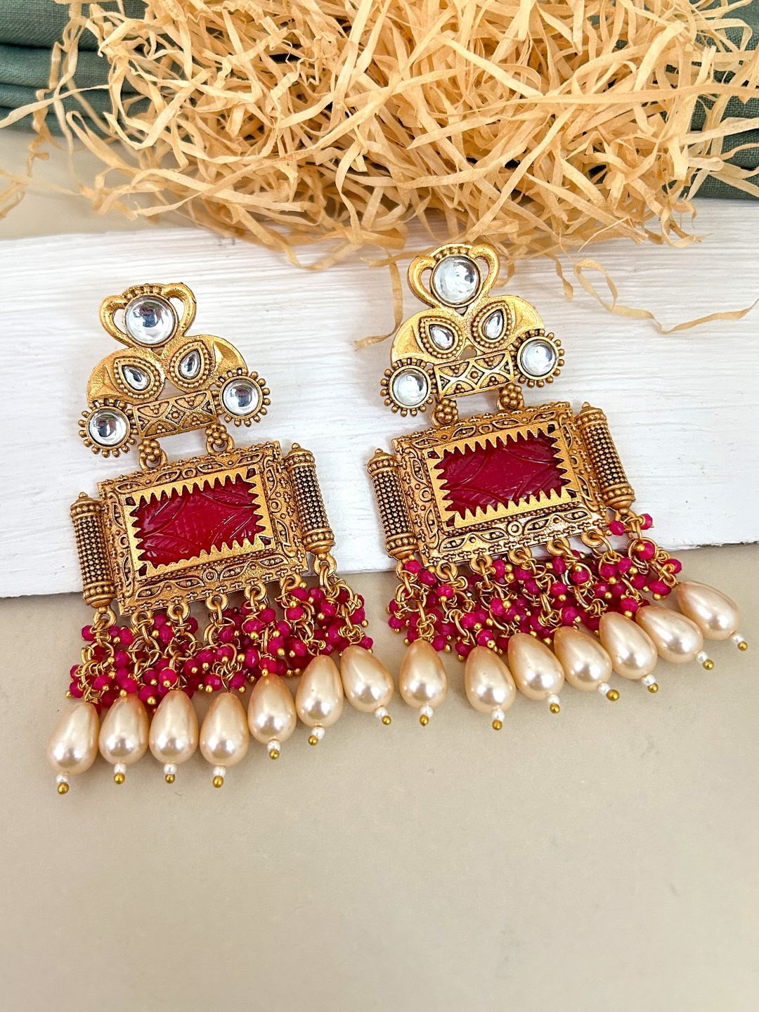 Zeviel Women Contemporary Artificial Beads Drop Earrings