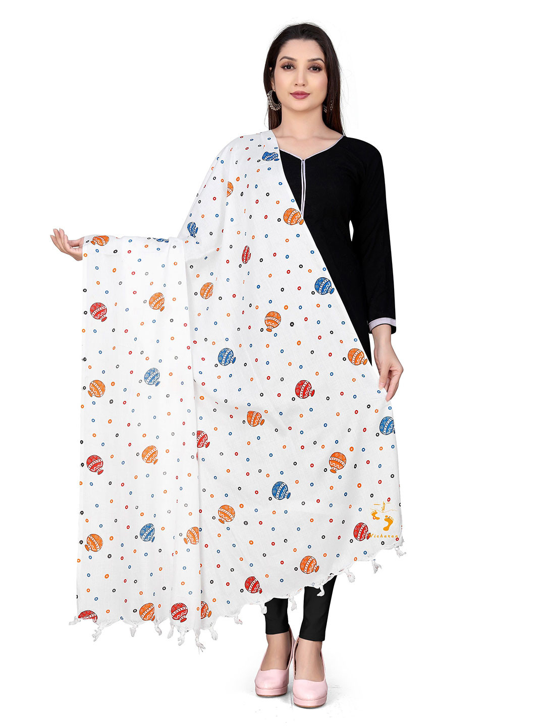 Vicharan Geometric Printed Cotton Dupatta