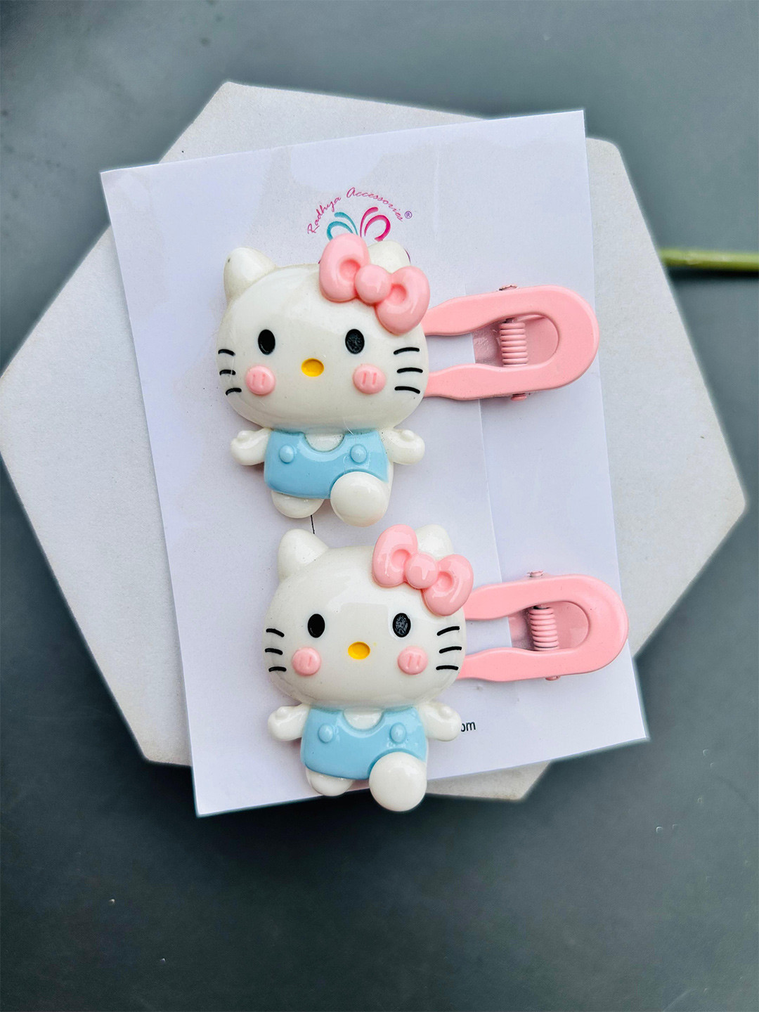 Radhya Accessories Women Kuromi Kitty Metal Hair Clips Pack of 2