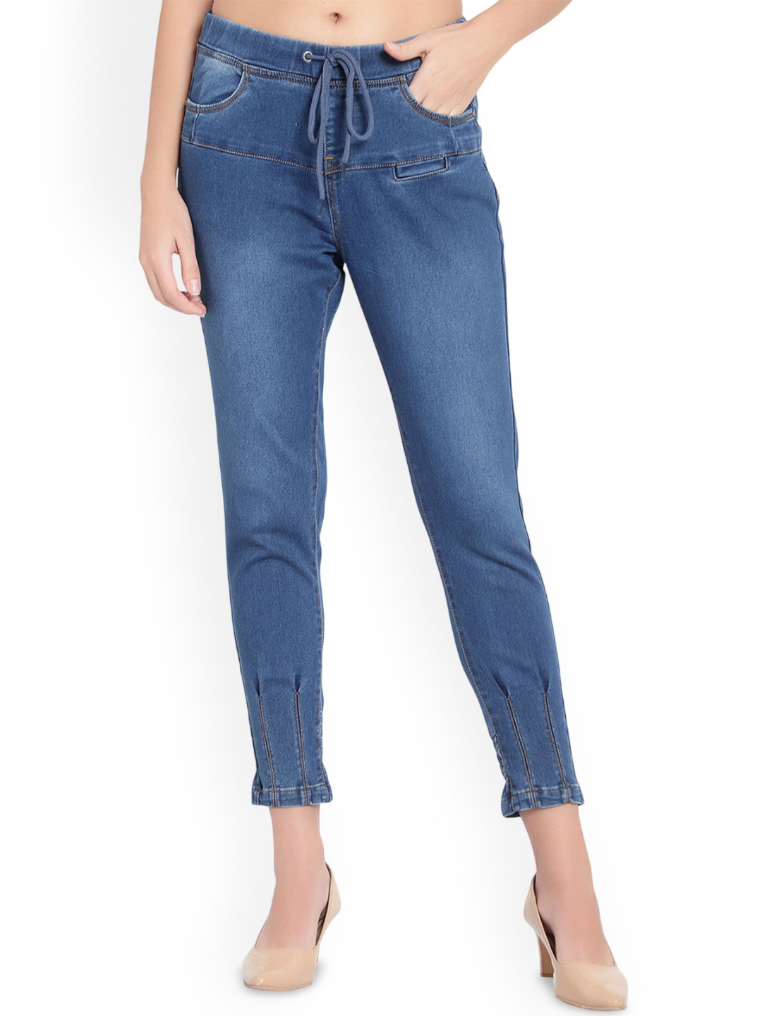 God's Club Women Straight Fit High-Rise Mildly Distressed Light Fade Jeans
