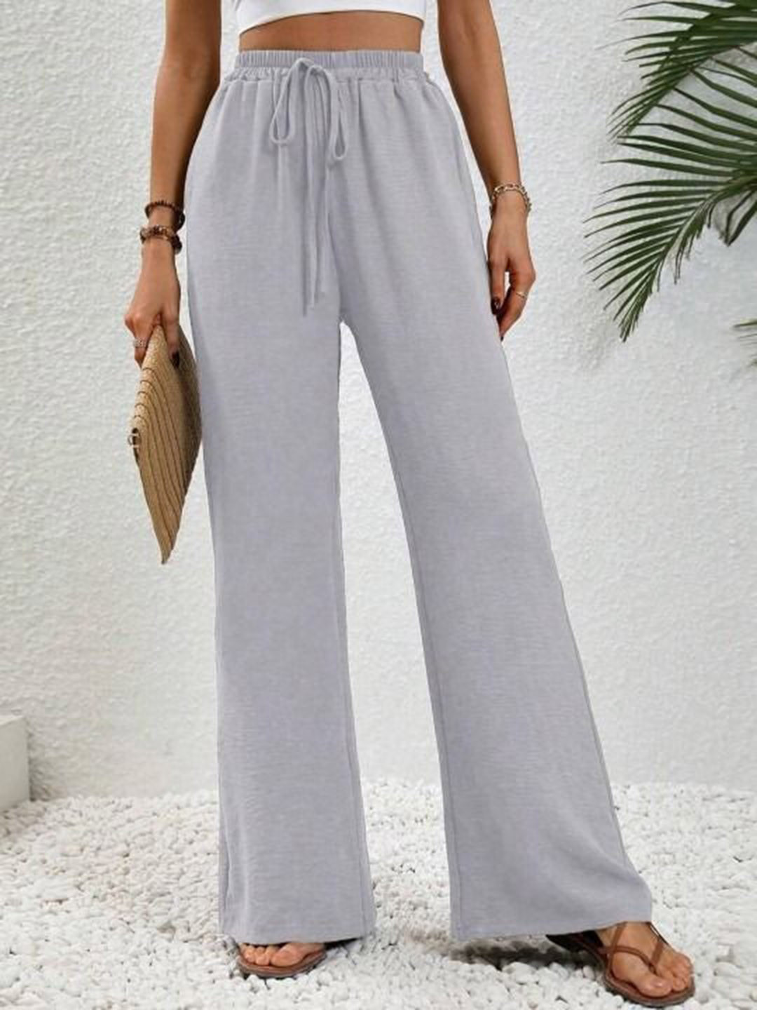 YOU FOREVER Women Cotton High-Rise Baggy Trousers
