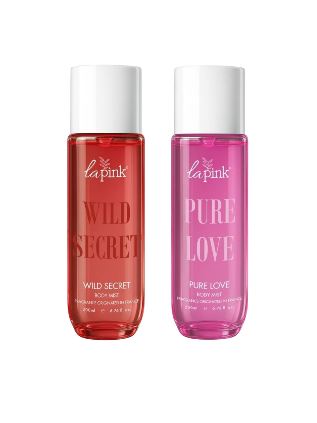 La Pink Set Of 2 Wild Secret & Pure Love Long Lasting Body Mist Spray 200 ml Each