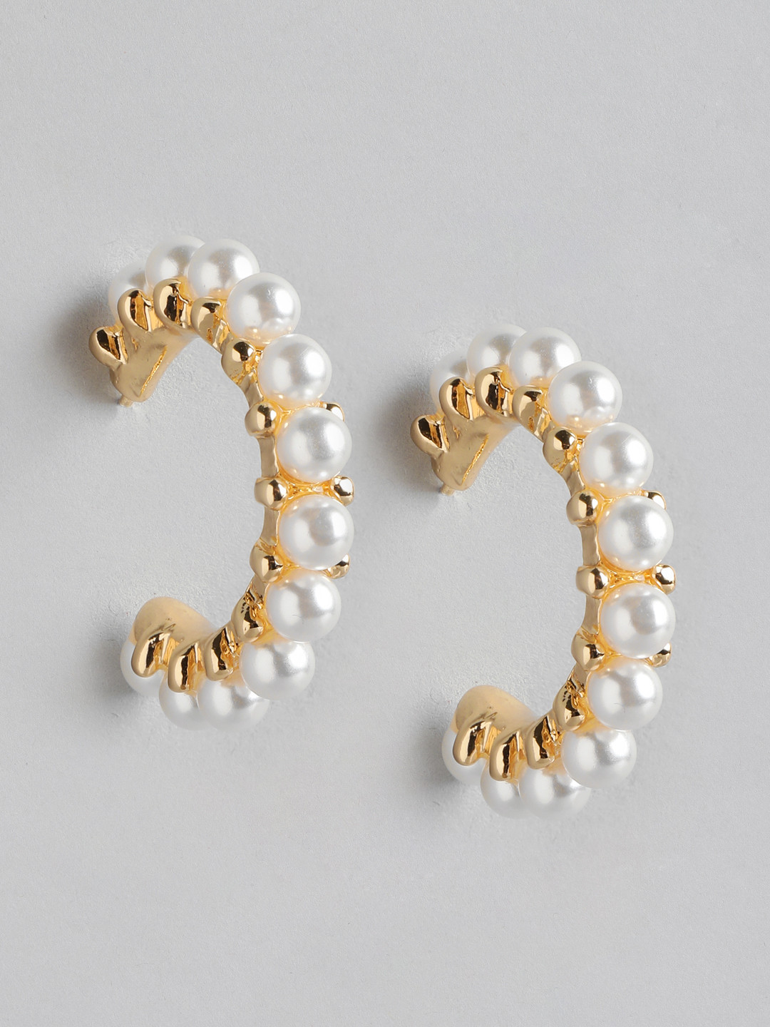 Forever New Gold Plated Leah Multi Pearl Hoop Earring