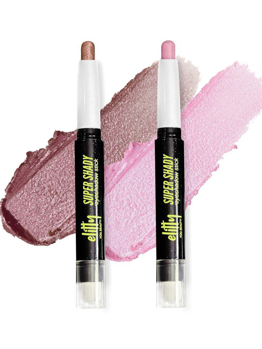 Elitty Set Of 2 Super Shady Shimmer Eyeshadow Stick - 1.7 g Each - Wine Red & Pink