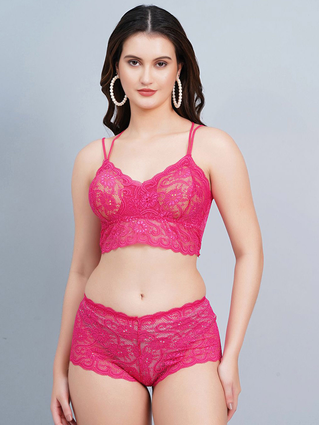 Fleurt Self Designed Lightly Padded Lingerie Set HOB-L.Set Padded-R.PK