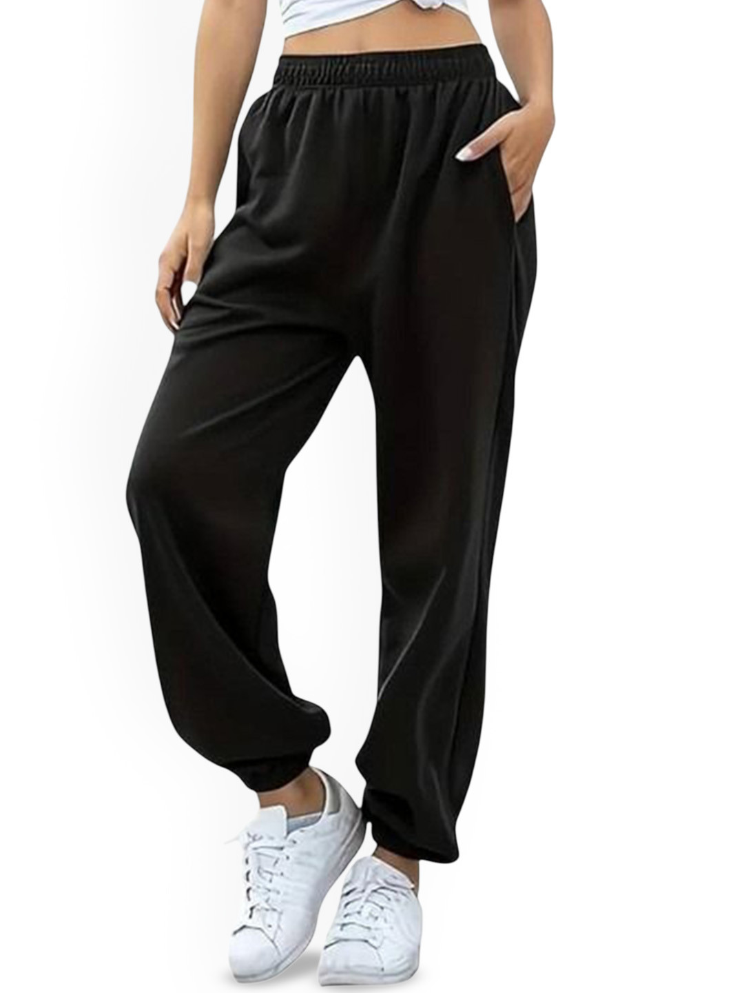 YOU FOREVER Women Cotton Baggy High-Rise Joggers