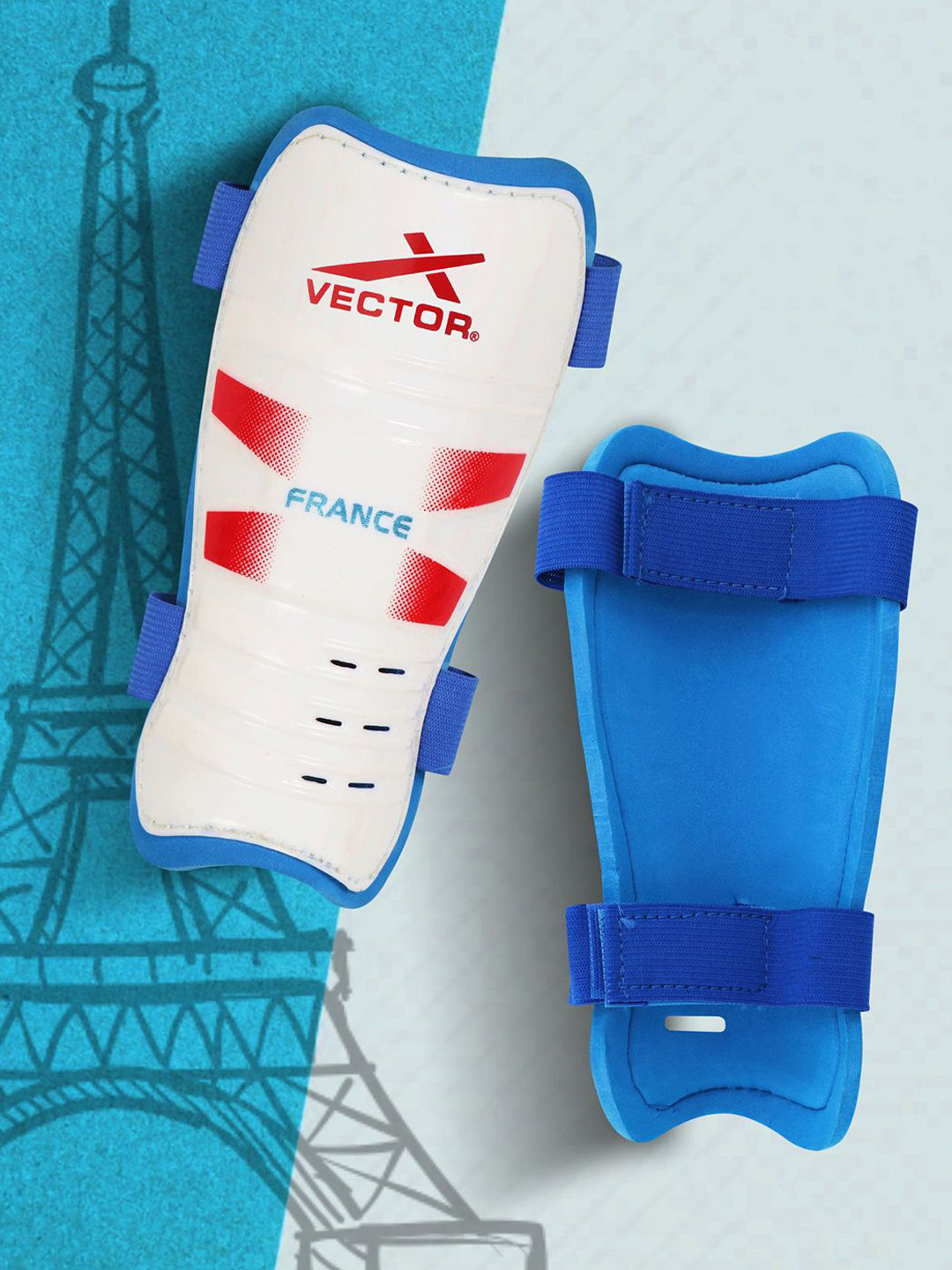 VECTOR X France Soccer Studs Football Shin Guard