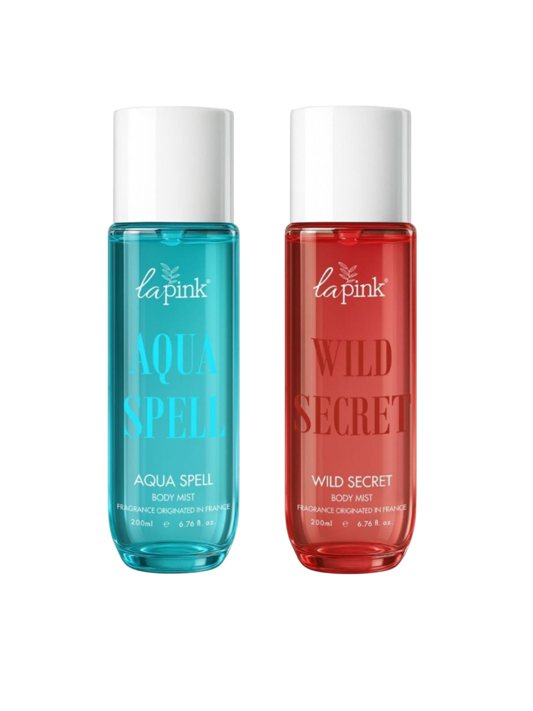 La Pink Set Of 2 Wild Secret & Aqua Spell Long Lasting Body Mist Spray - 200 ml Each