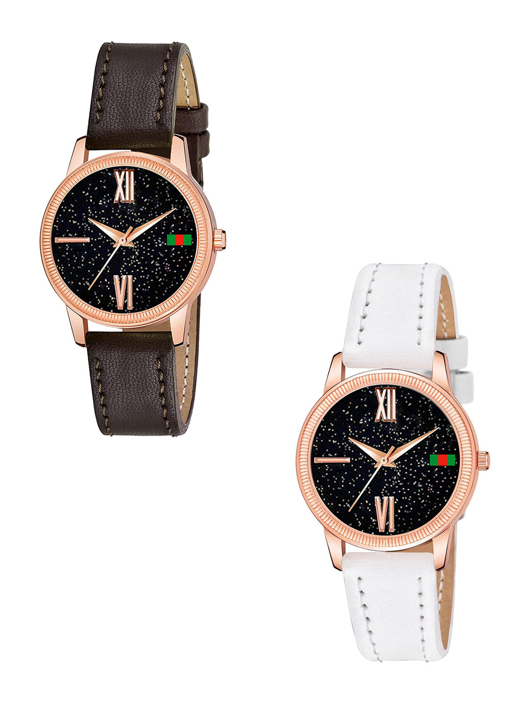 CSAMON Women Pack of 2 Textured Round Tang Regular Analogue Watches-C25RG
