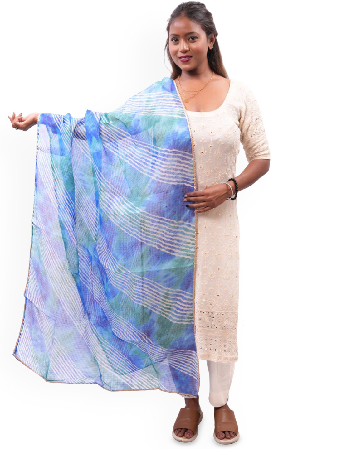 URBAN KANYA Striped Dupatta with Taping Border