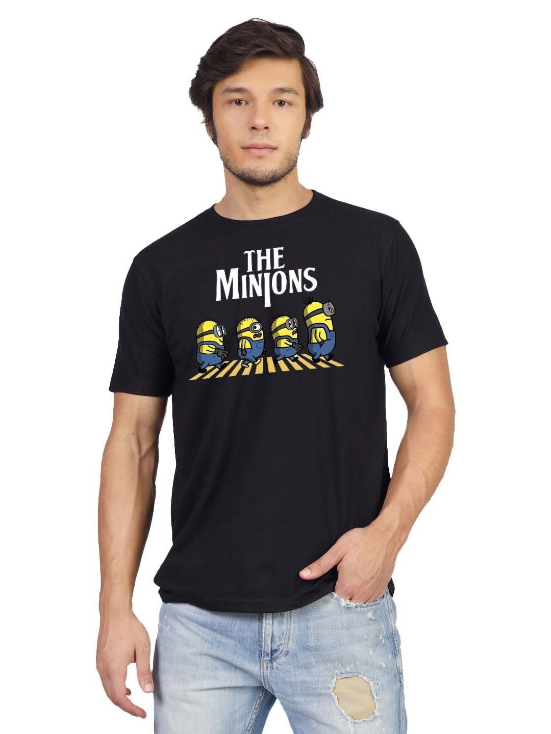 Greylongg Graphic Printed Minions Round Neck Cotton Tshirt