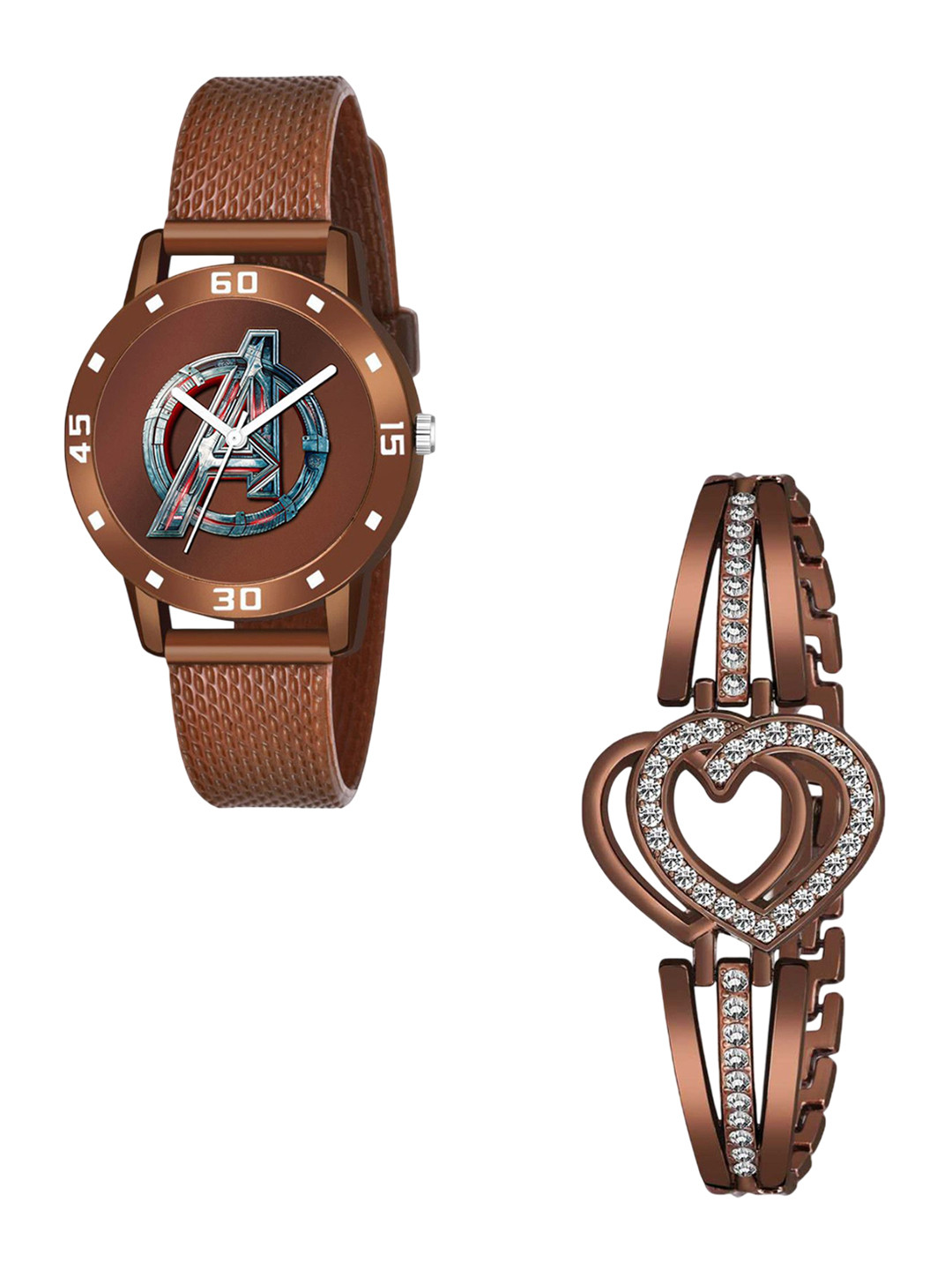 CSAMON Women Embellished Dial & Bracelet Style Straps Watch Aevenger BRO L & H Breclect