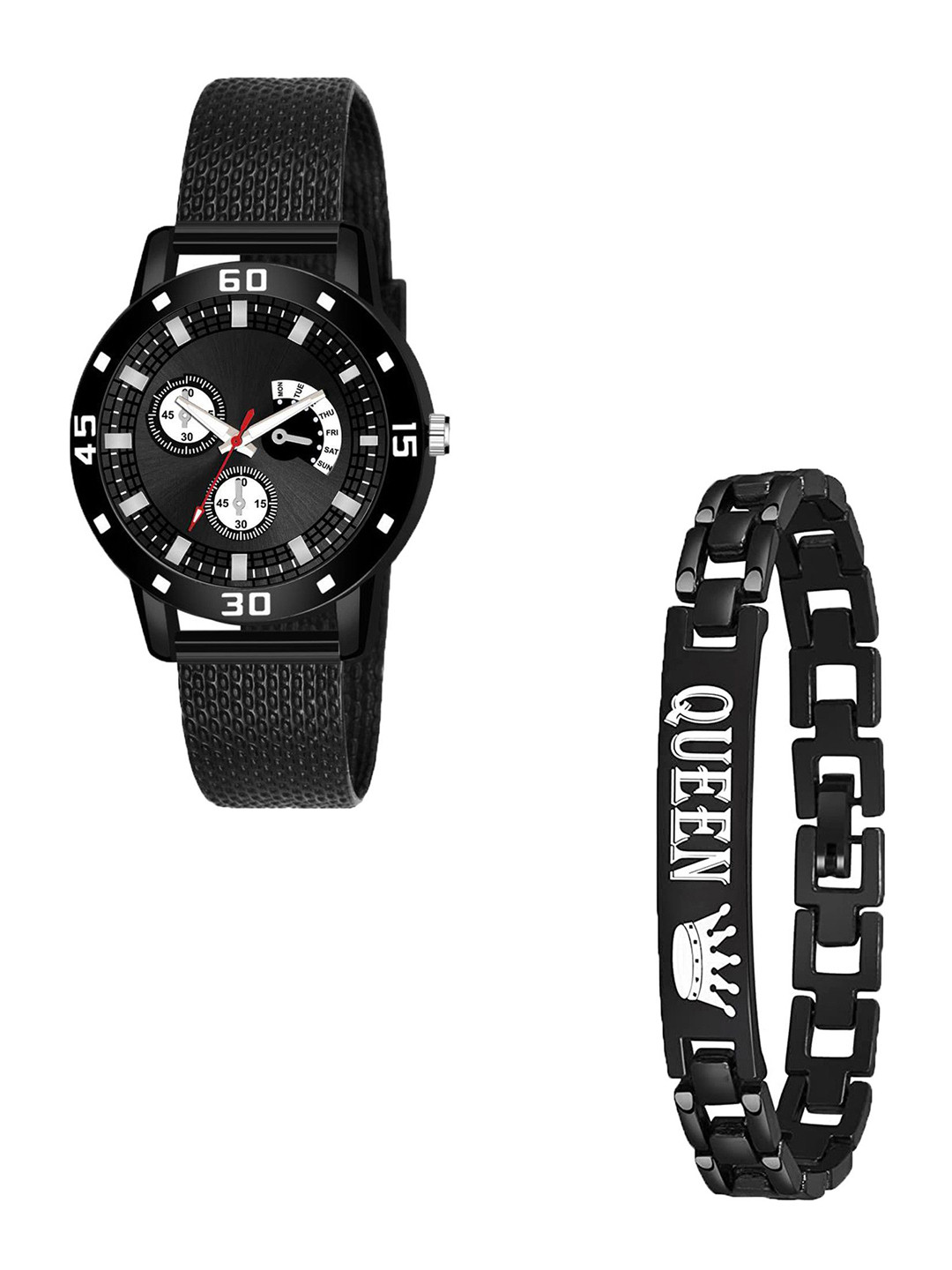 Gopal Shopcart Unisex Analogue Watch Gift Set  Aeviyo BLK W S Q Breclect