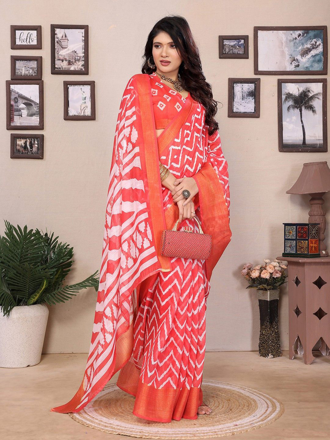Lookmark Linen Blend Designer Saree