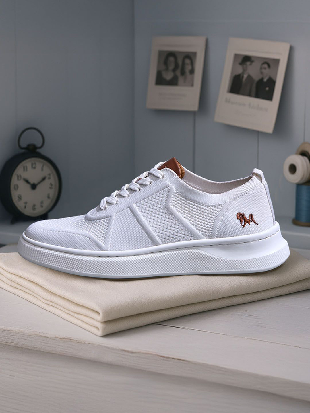 NEEMANS Elevate Low Top Men Textured Round Toe Mesh Sneakers