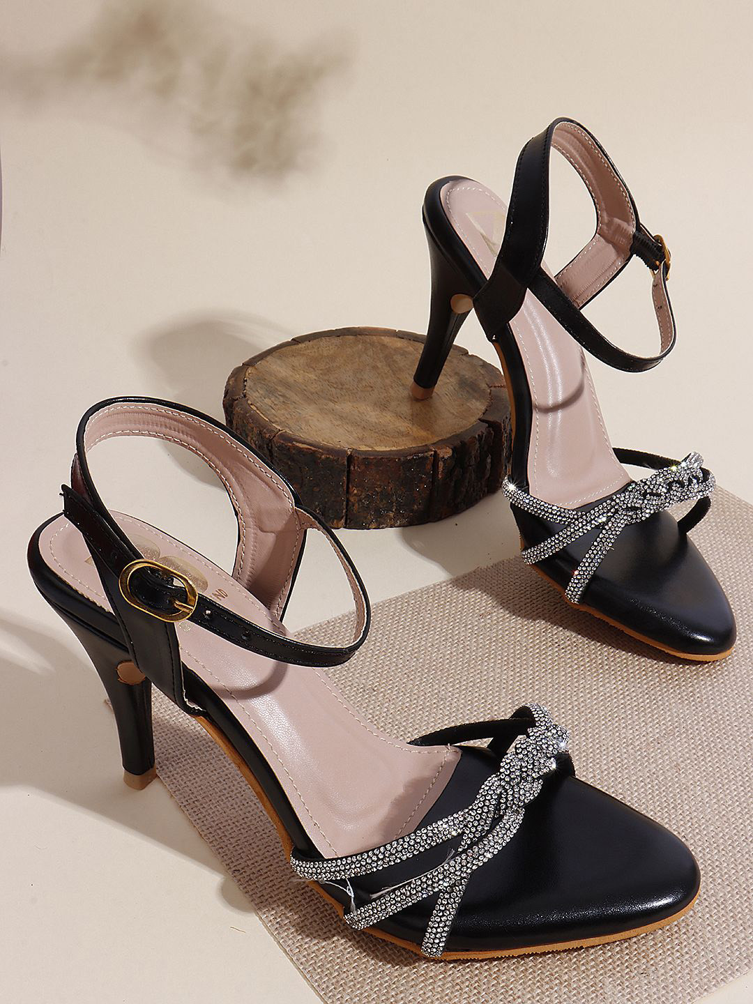 Be Found Embellished Slim Heel Sandals