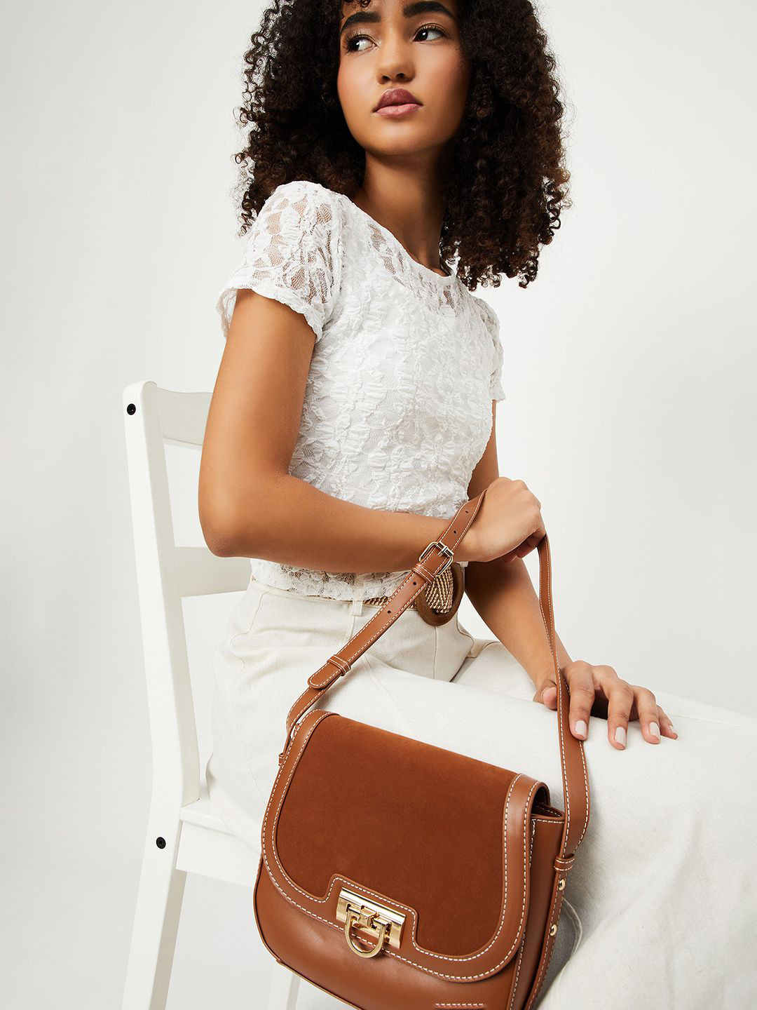 max Women Solid Crossbody Sling Bag