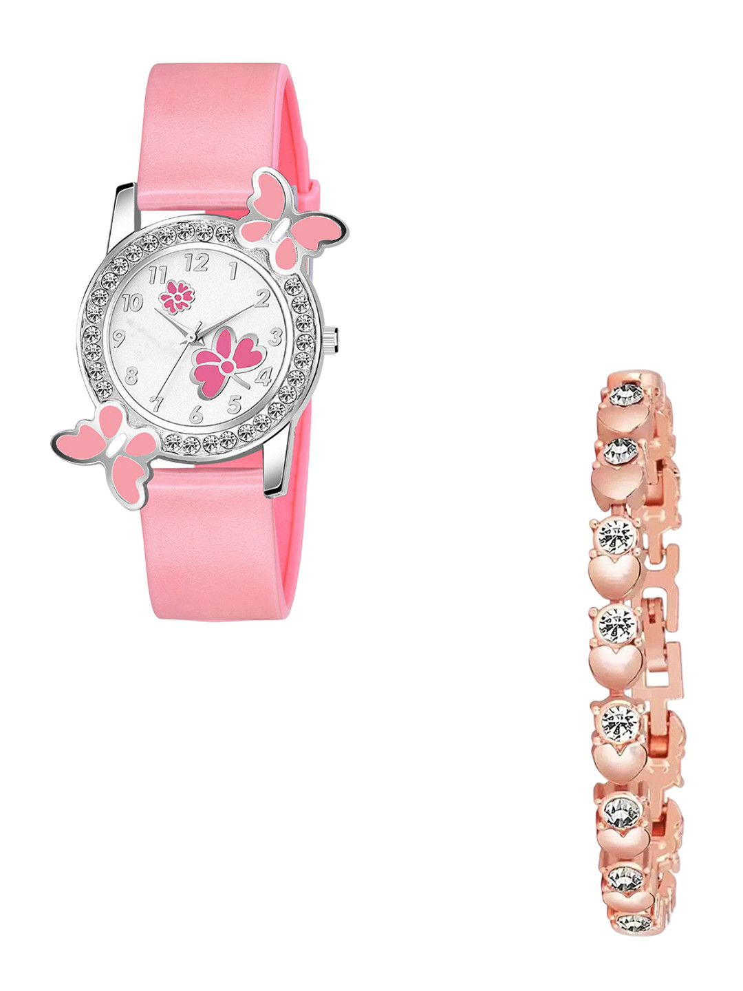 Gopal Shopcart Women Watch And Bracelet Gift Set 328 PINK315 RG Dani B