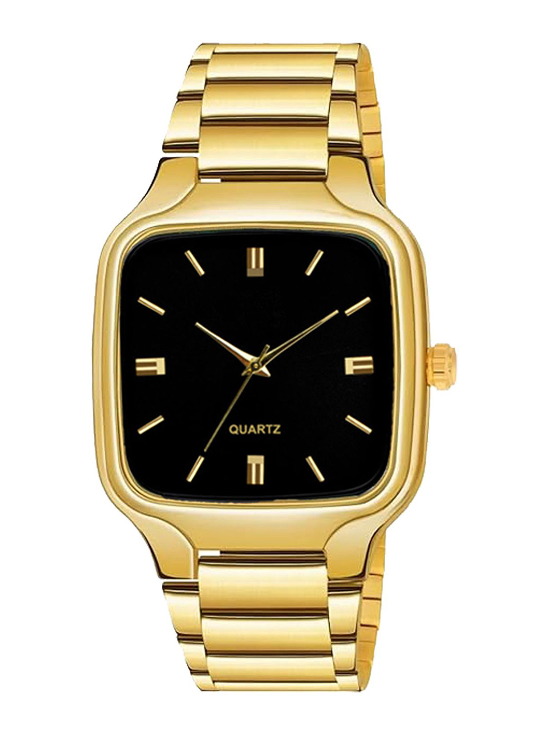 JUST LIKE Men Embellished Dial & Stainless Steel Analogue Watch Gold Redu Black dial