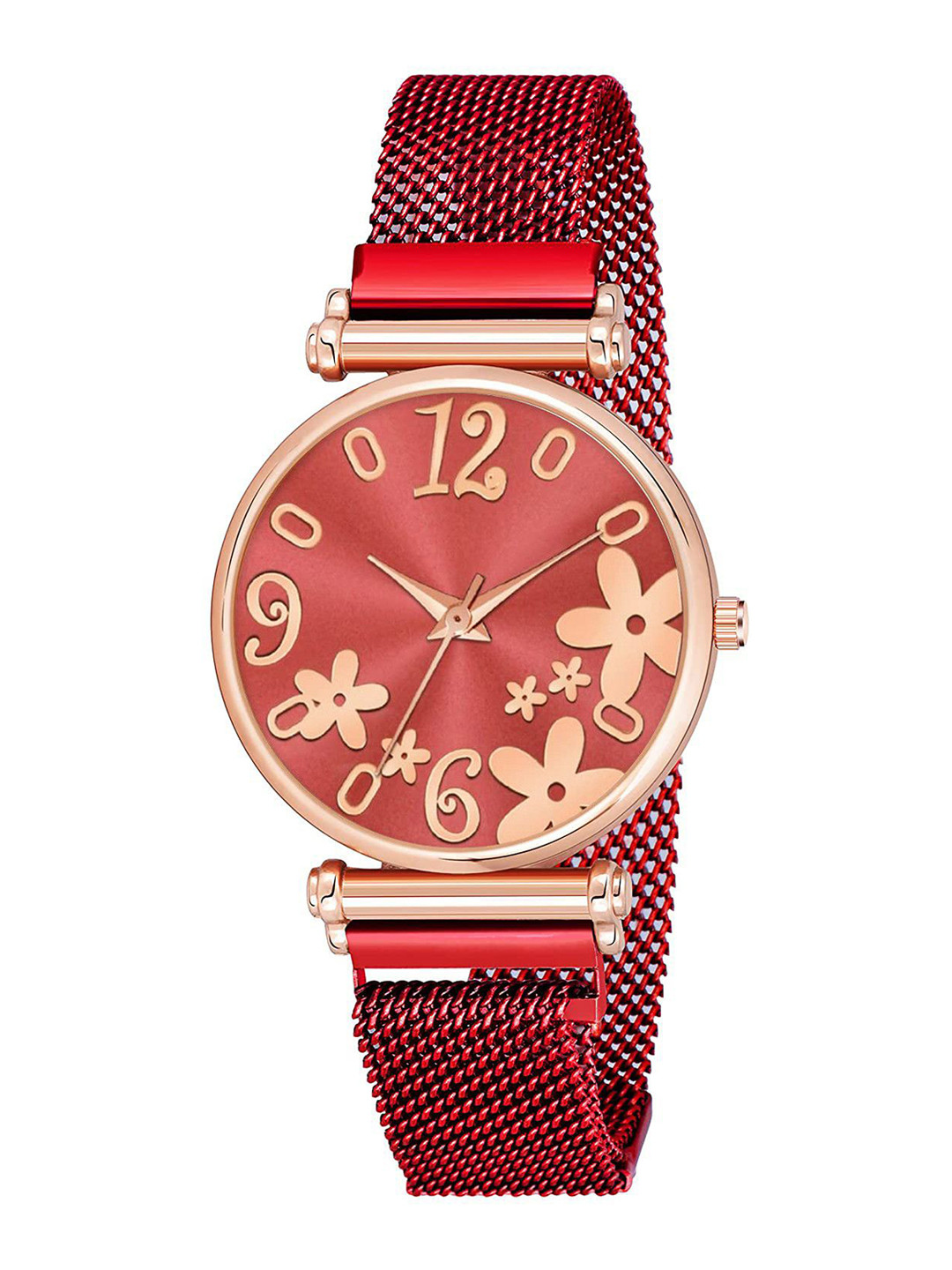 CSAMON Women Printed Dial & Bracelet Style Straps Analogue Watch C34RG R3 RED M