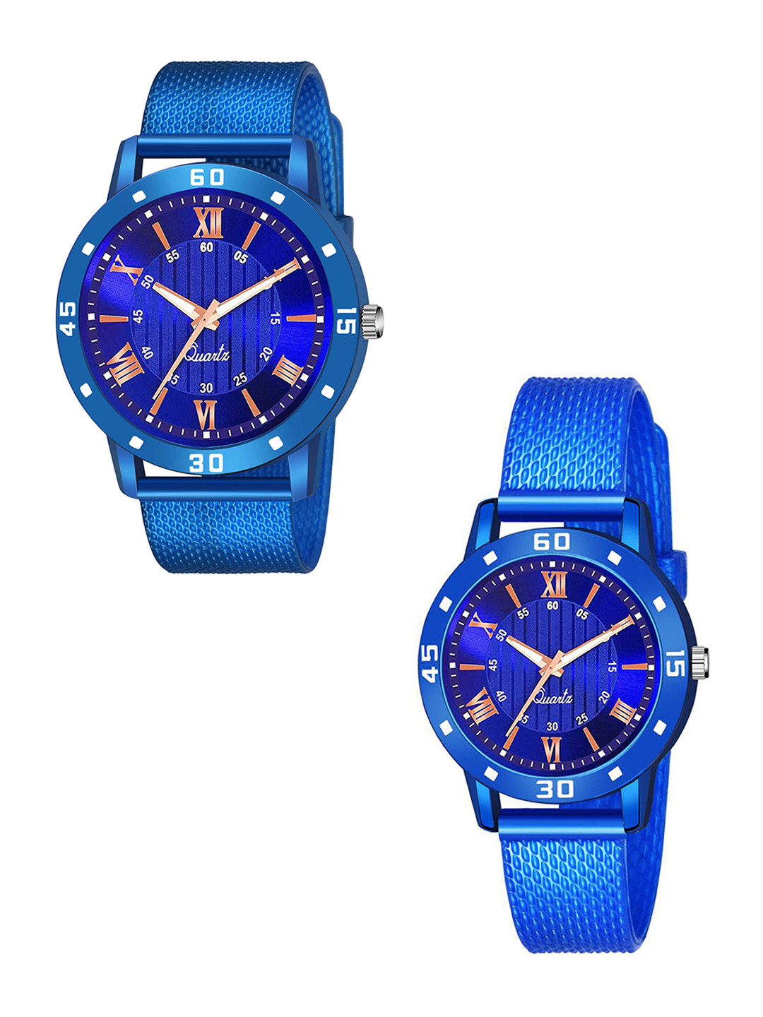 CSAMON Unisex Set Of 2 Analogue Watch 1016 BLU D Aeviyo Couple S_F