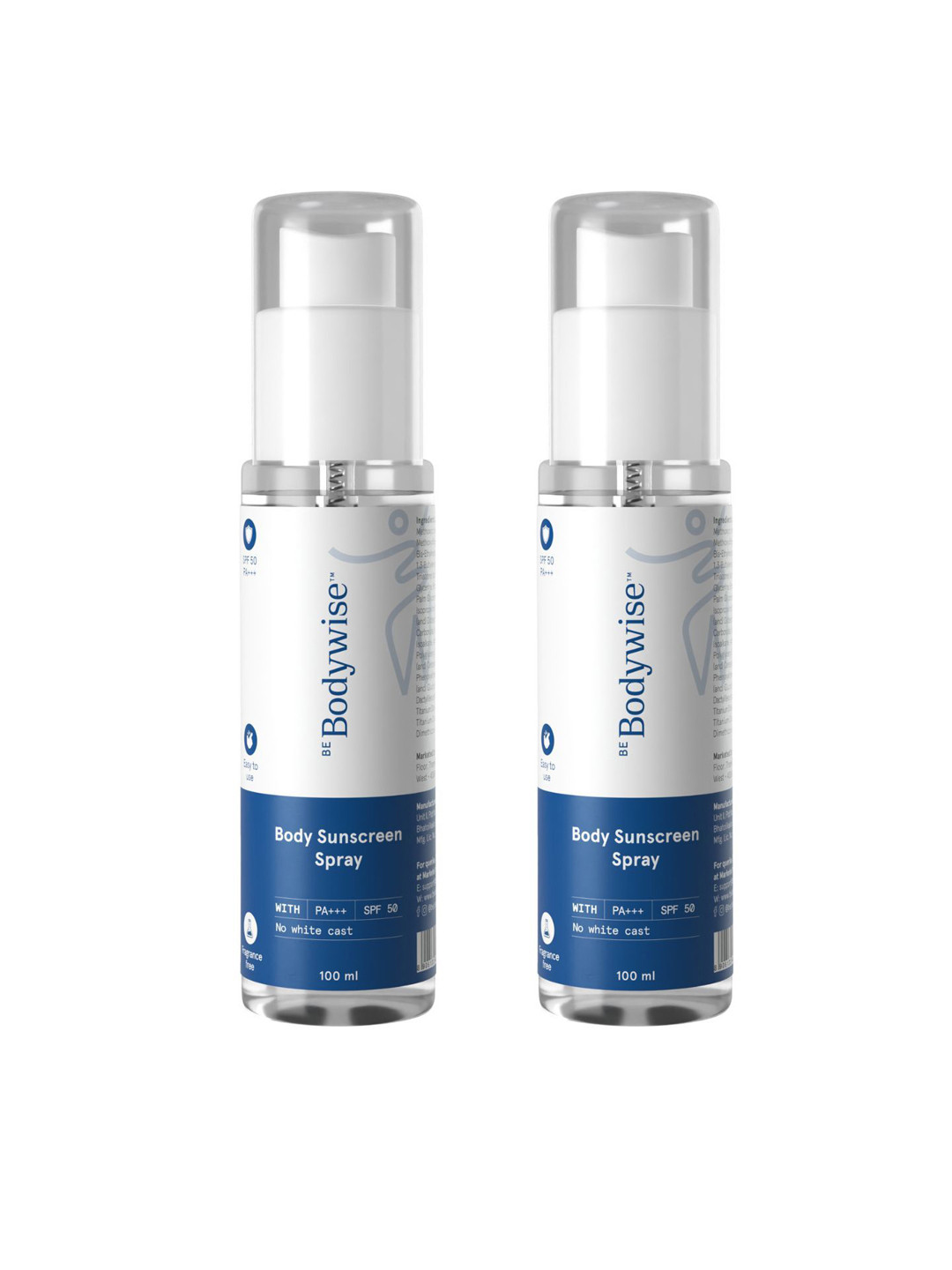 Be Bodywise Set of 2 SPF 50 PA+++ Sunscreen Spray - 100 ml each