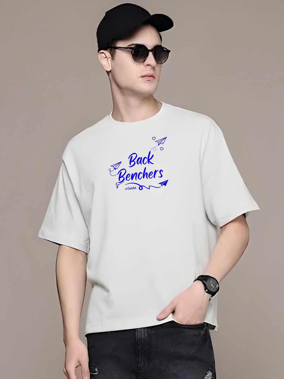 Back Benchers Graphic Printed Round Neck Relaxed Fit T-Shirt
