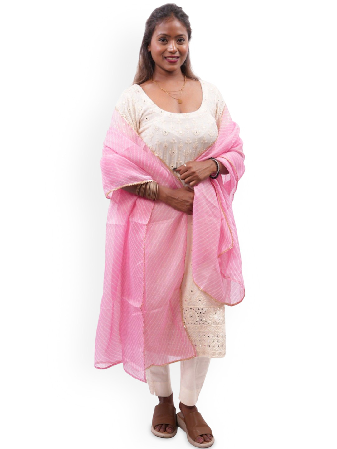 URBAN KANYA Striped Pattern Taping Border Dupatta