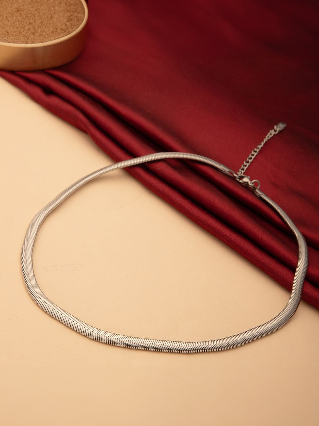 Maasha Stainless Steel Thick Snake Chain Minimal Necklace