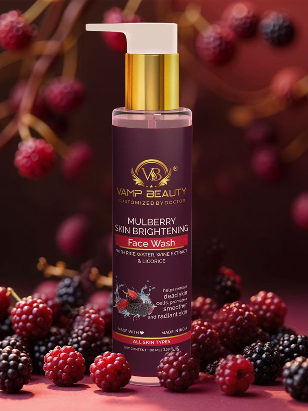 vamp beauty Mulberry Skin Brightening Face Wash - 100 ml