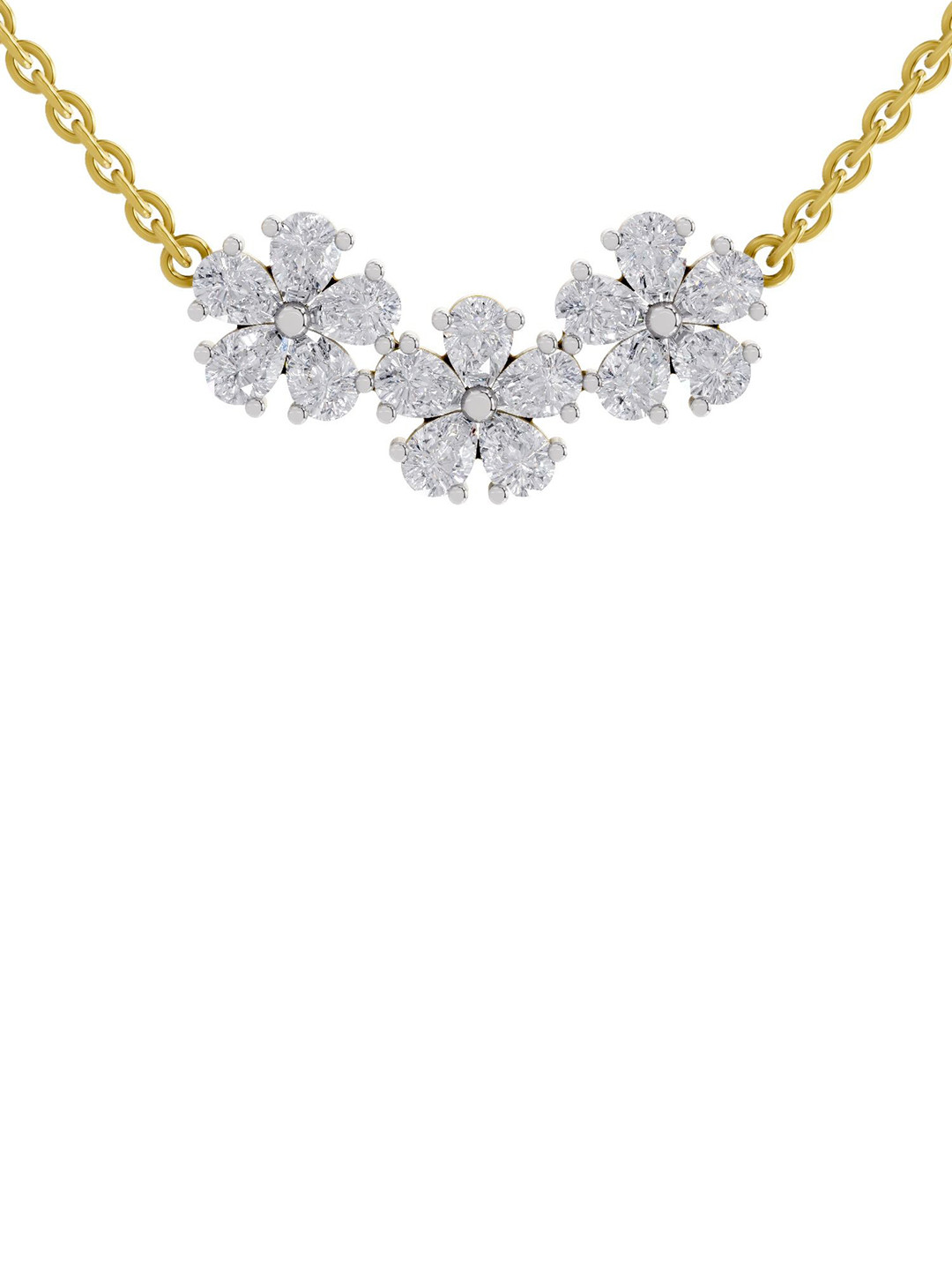 Sparkles 14K Yellow Gold Lab Grown Diamond 1.2 Carat Pear Shape Diamond Necklace