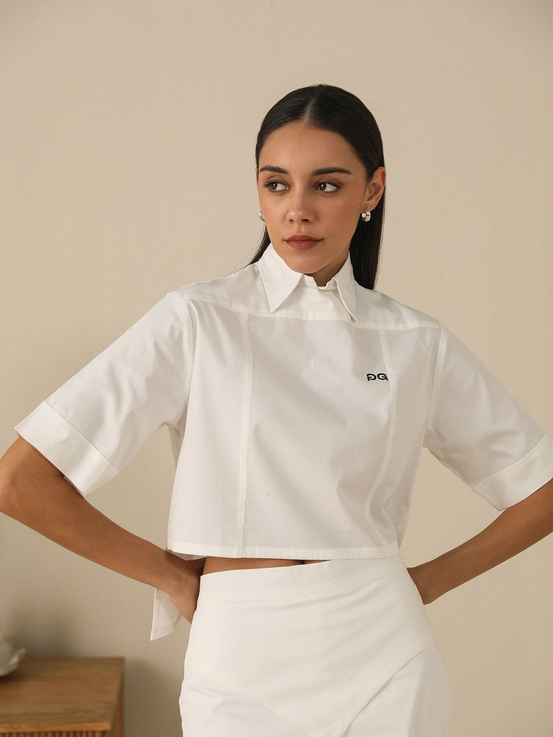 PRIMAL GRAY Short Sleeves High-Low Cotton Top