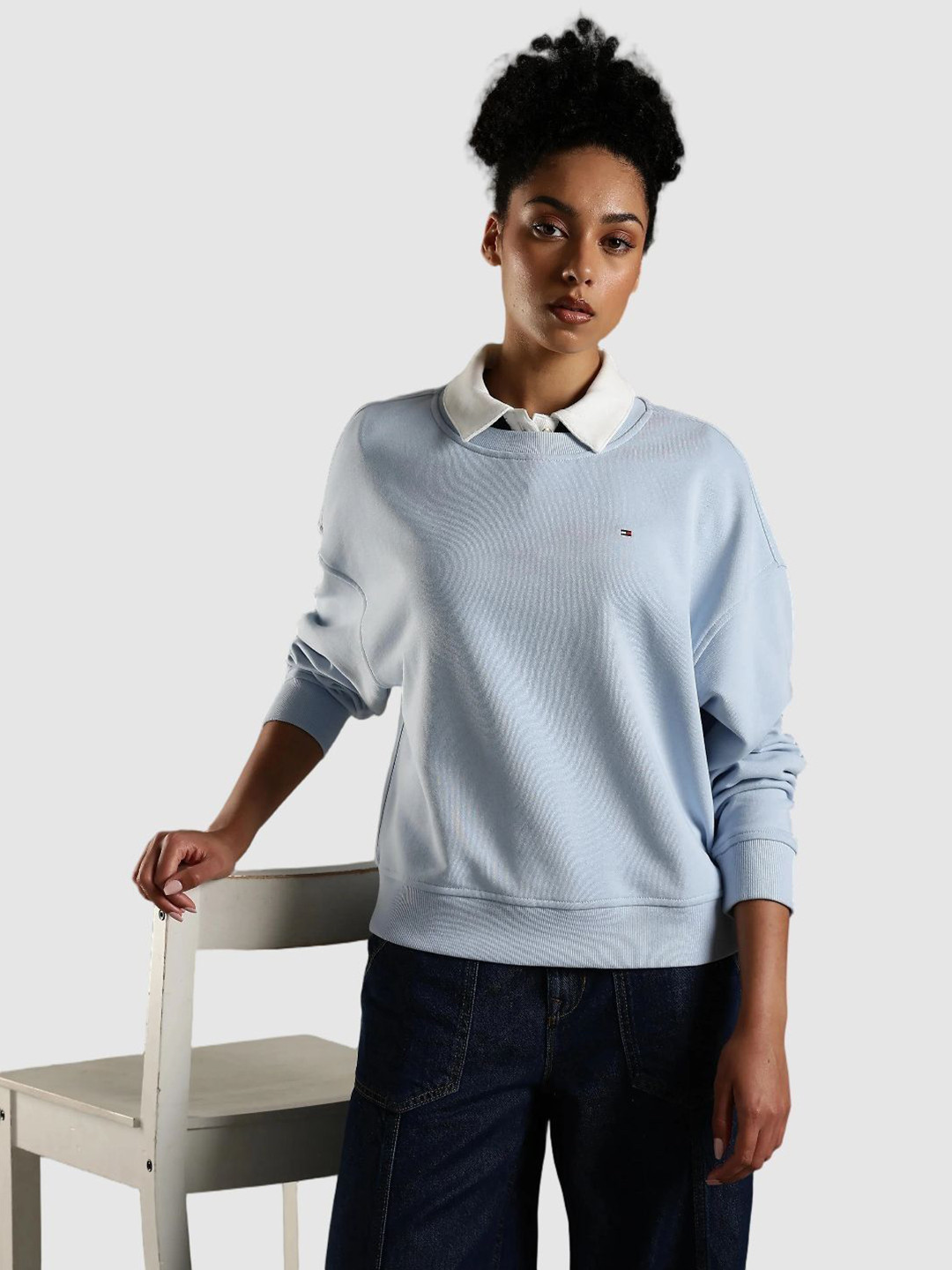 Tommy Hilfiger Outlet Women Crew Neck Pullover Sweatshirt