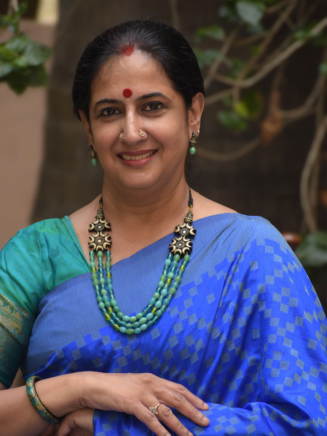 JUMKEY Terracotta Boho Beaded Antique Layered Jewellery Set