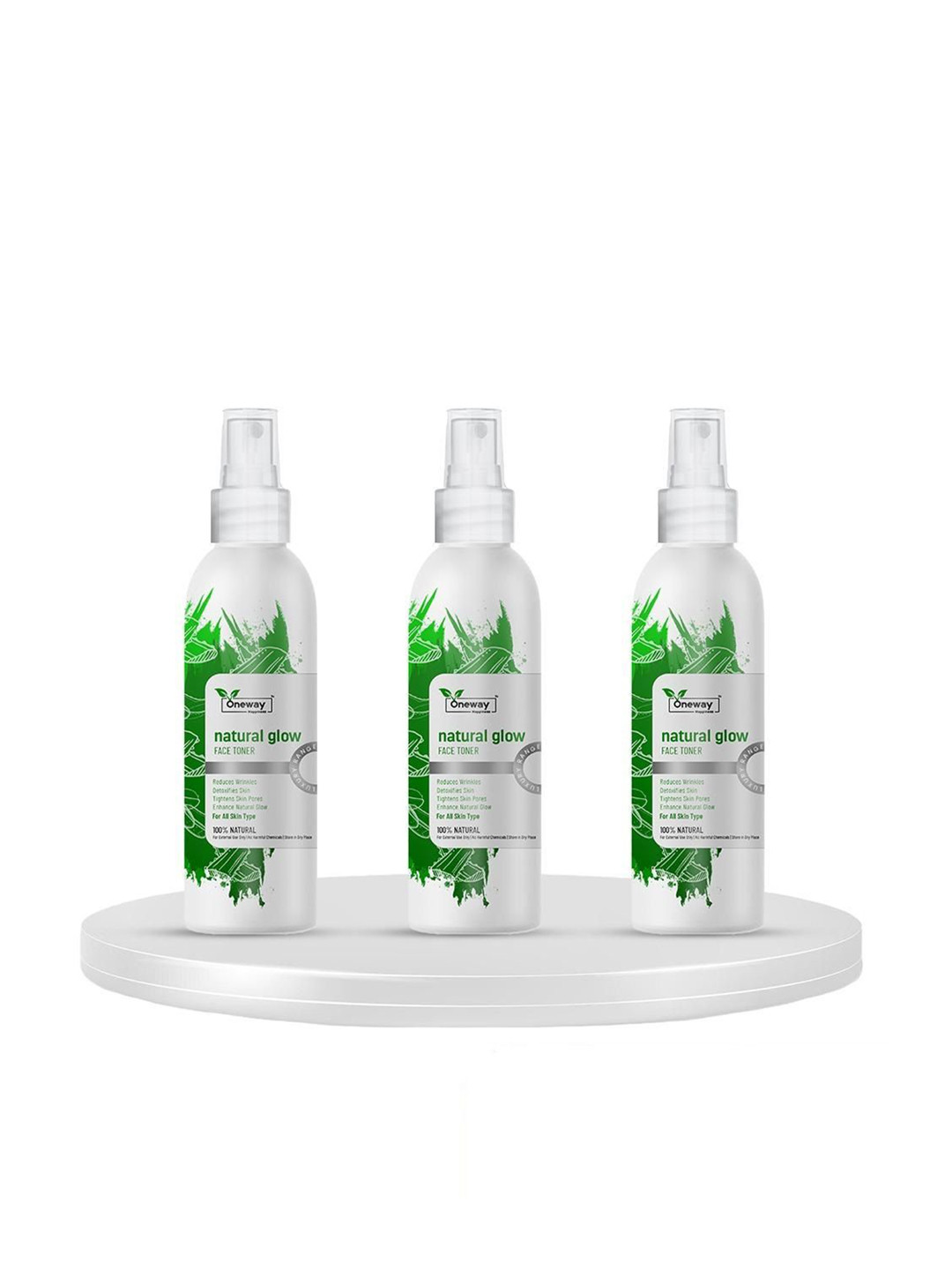 Oneway Happiness Set Of 3 Neem & Aloe Vera Face Toner For Glowing Skin - 100 g Each