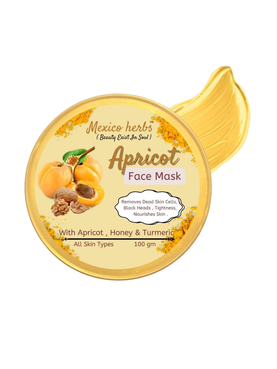 Mexico herbs Apricot Face Mask With Honey & Turmeric - 100 g