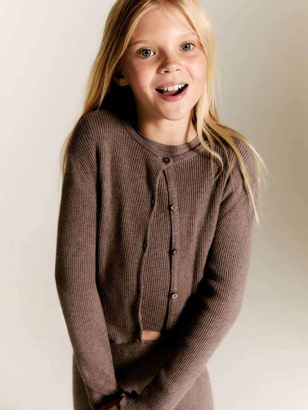 Mango Kids Girls Crop Cardigan