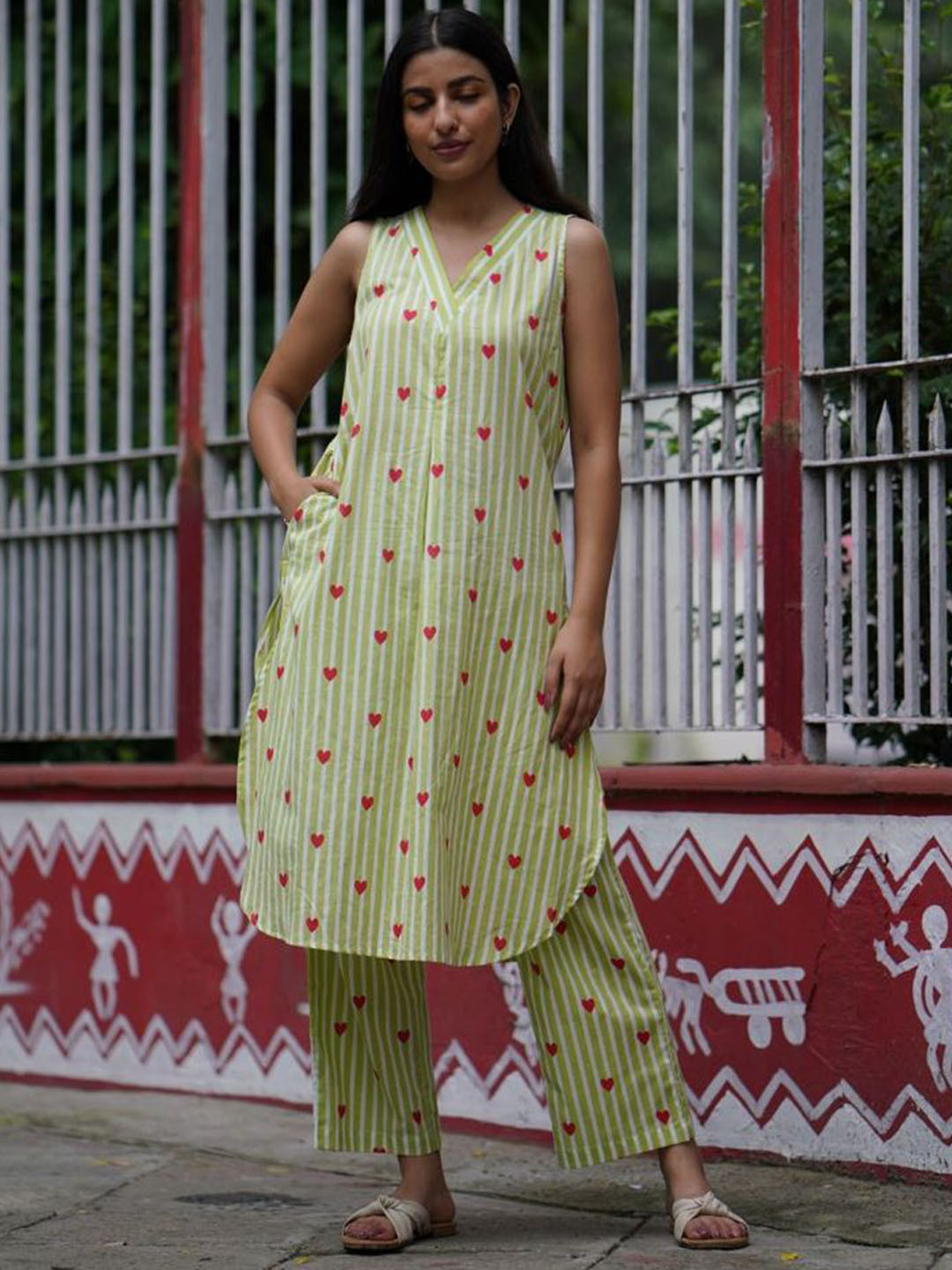 The Quince Life Heartbeat Striped Tunic With Trouser