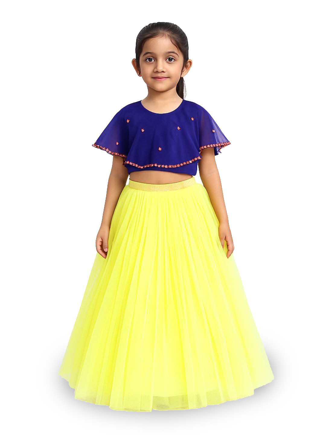 TILISM Girls Embellished Beads And Stones Short Sleeves Ready to Wear Lehenga & Choli