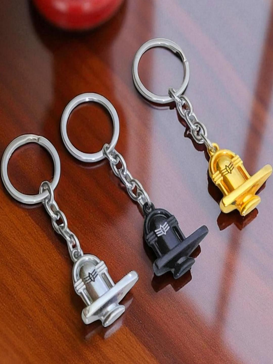 ADOREAL Pack Of 3 Multicolour Shivling Keychain