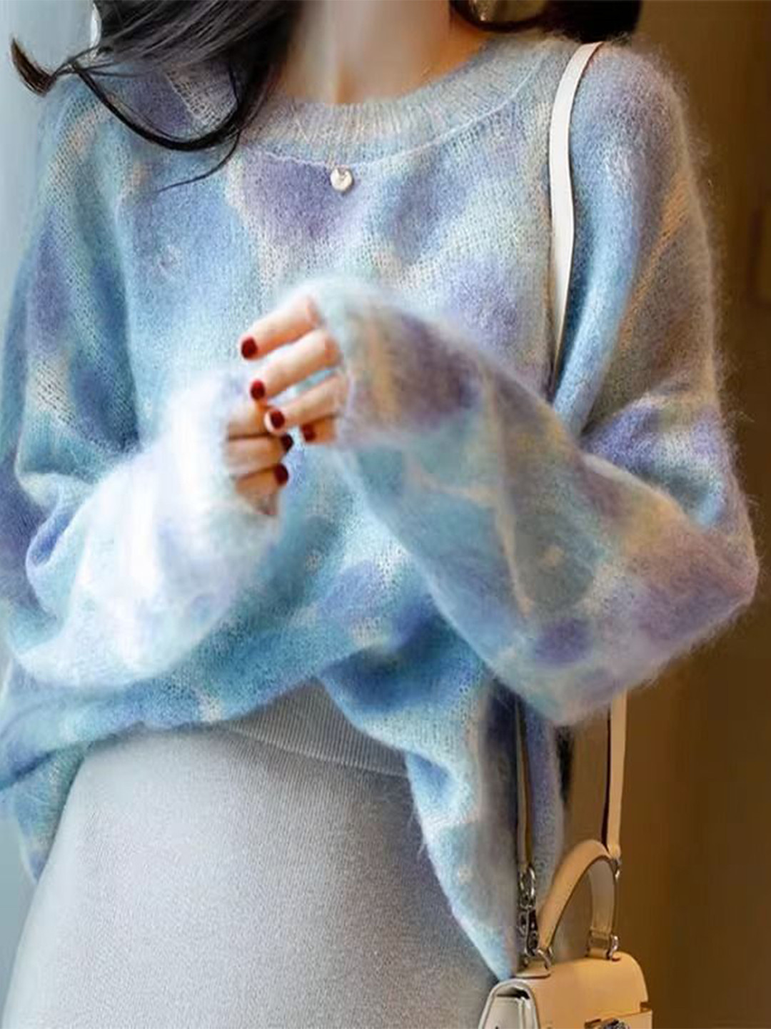 StyleCast Women Printed Cashmere Pullover