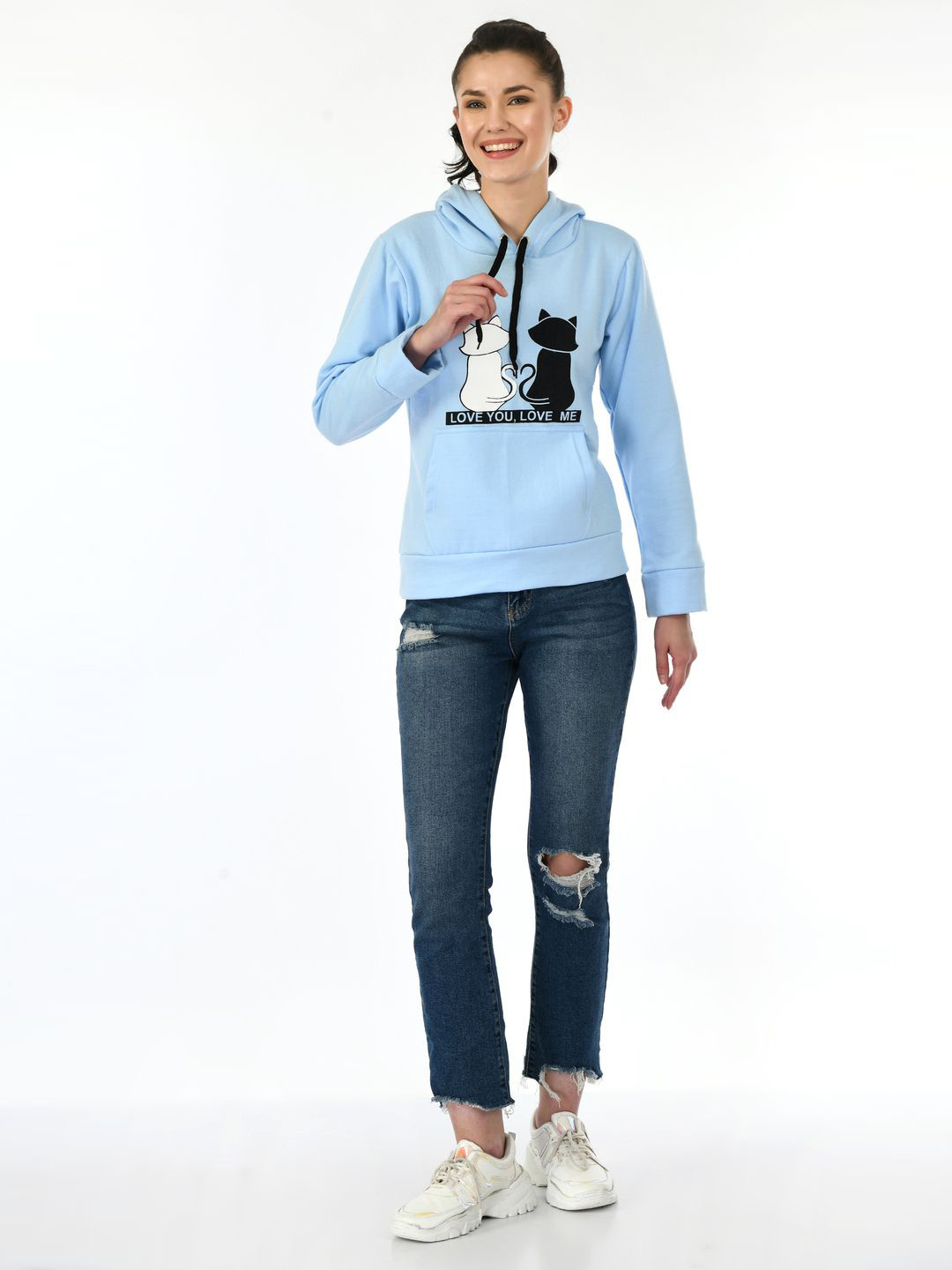 Brainbees Women Hooded Kangaroo Pocket Pullover Sweatshirt