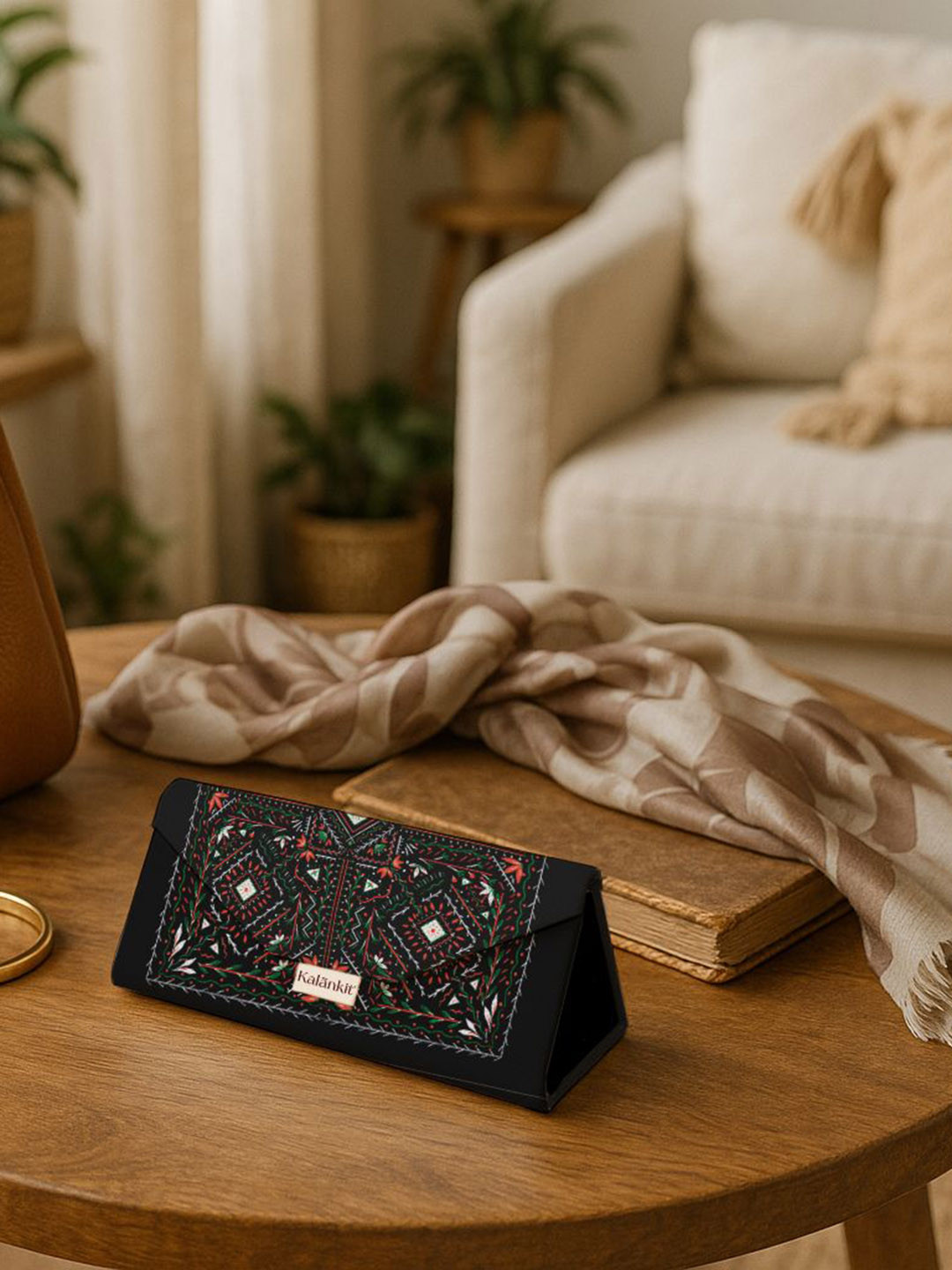 Kalankit Pack Of 2 Trifold Sunglass Cases With Rakhi & Roli Chawal Set