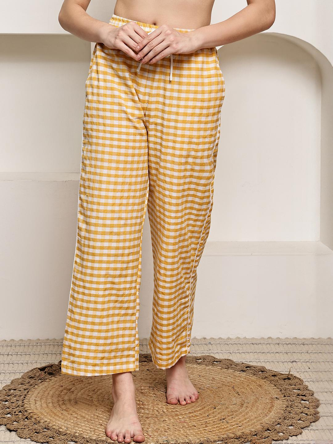 Overlock Women's Cotton Gingham Check Lounge Pants