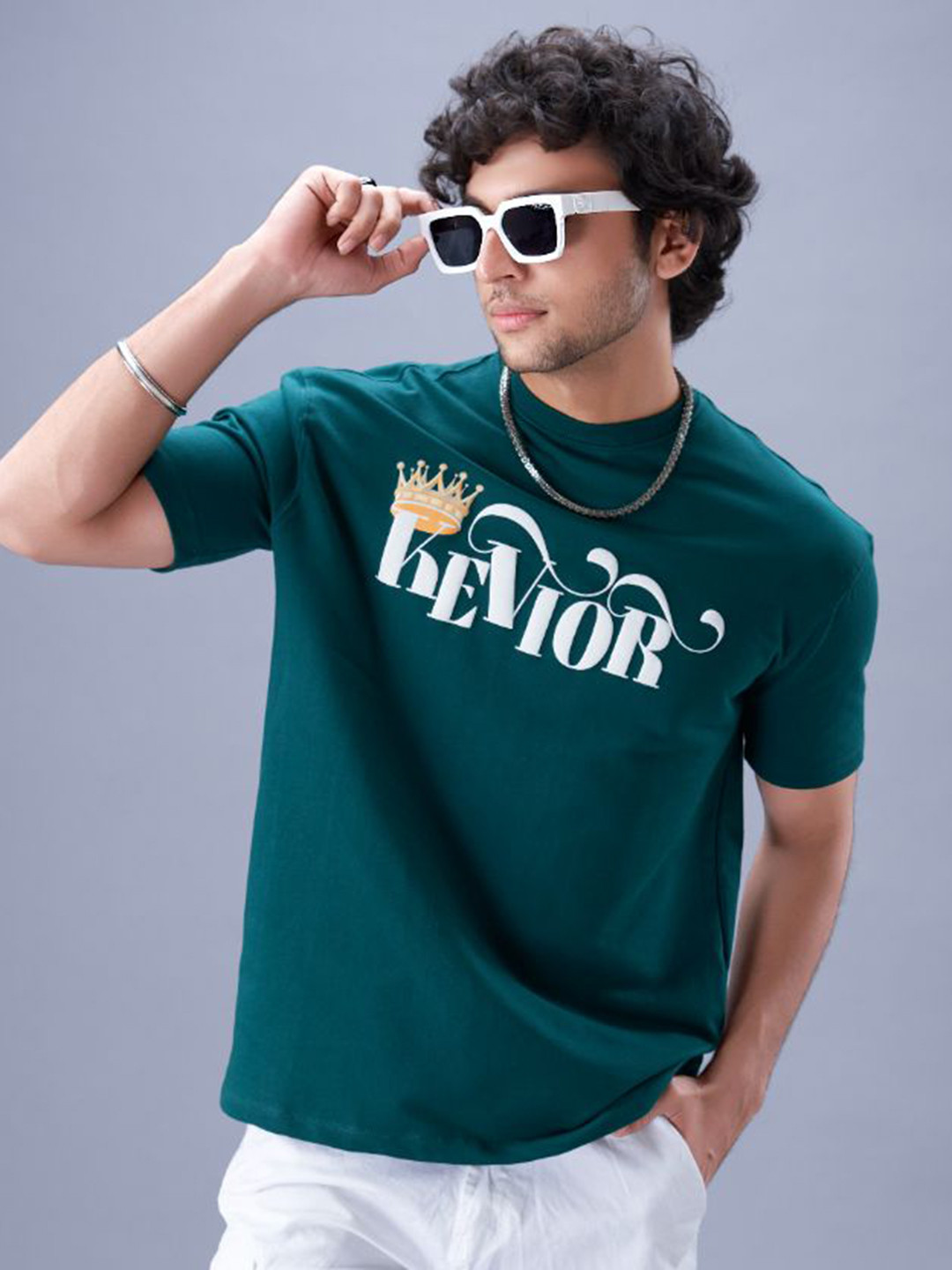 Kevior Unisex Typography Printed Round Neck Cotton T-shirt