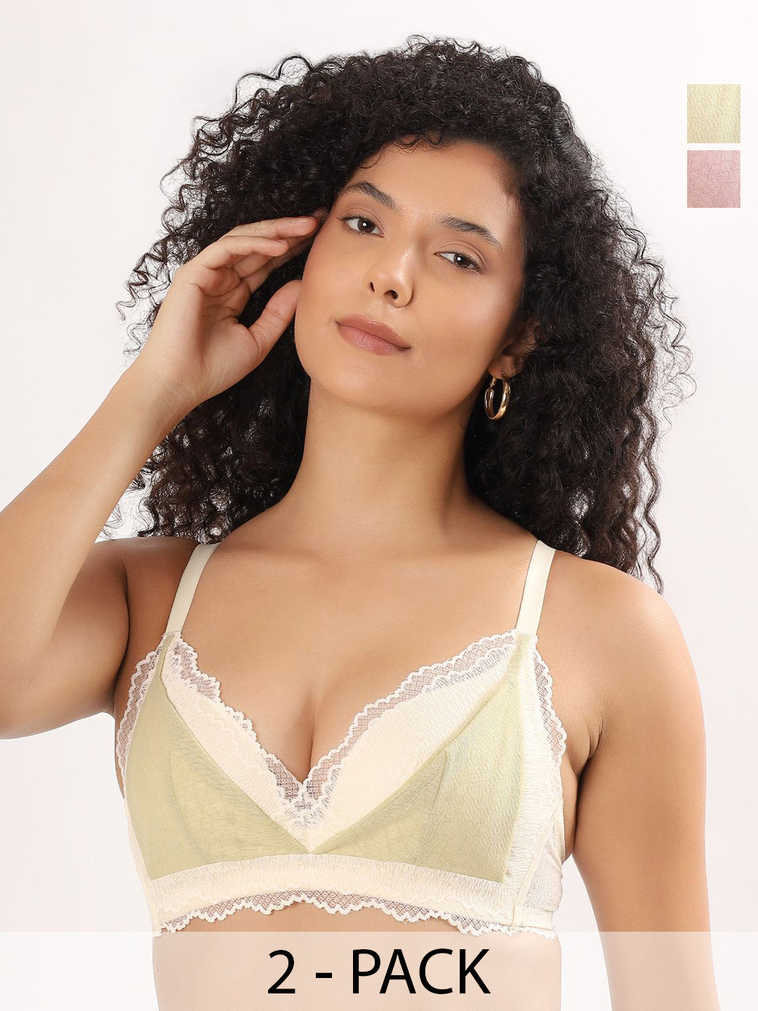 PARKHA Pack Of 2 Colourblocked  Medium Coverage Lightly Padded Bra