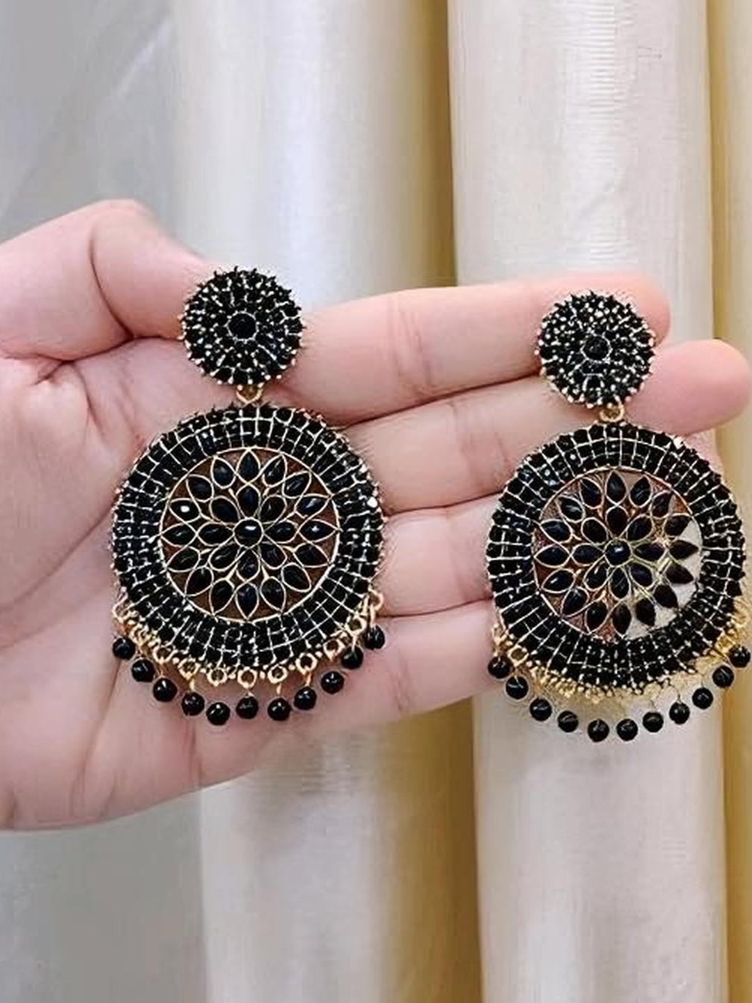 Glamgem Ethnic Stone Wedding Round Earrings