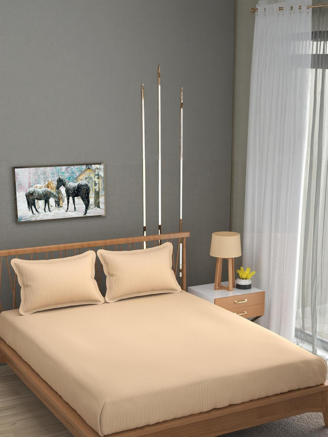 WELLNEST Microfiber Fitted Super King Bedsheets