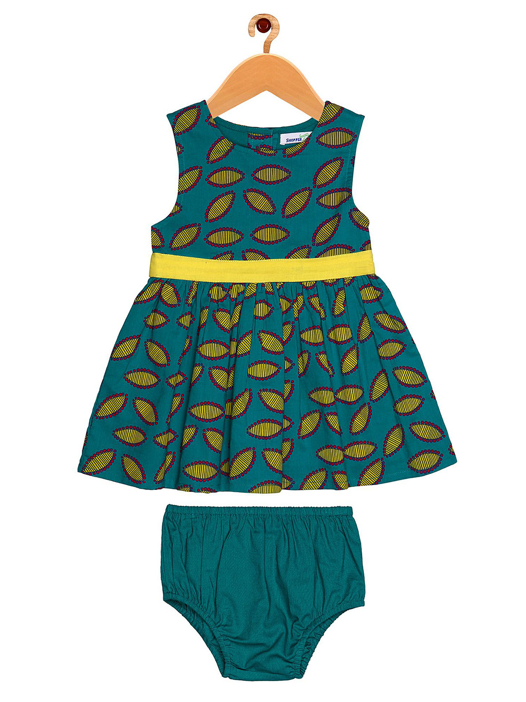 ShopperTree Girls Printed Fit & Flare Dress With Panty