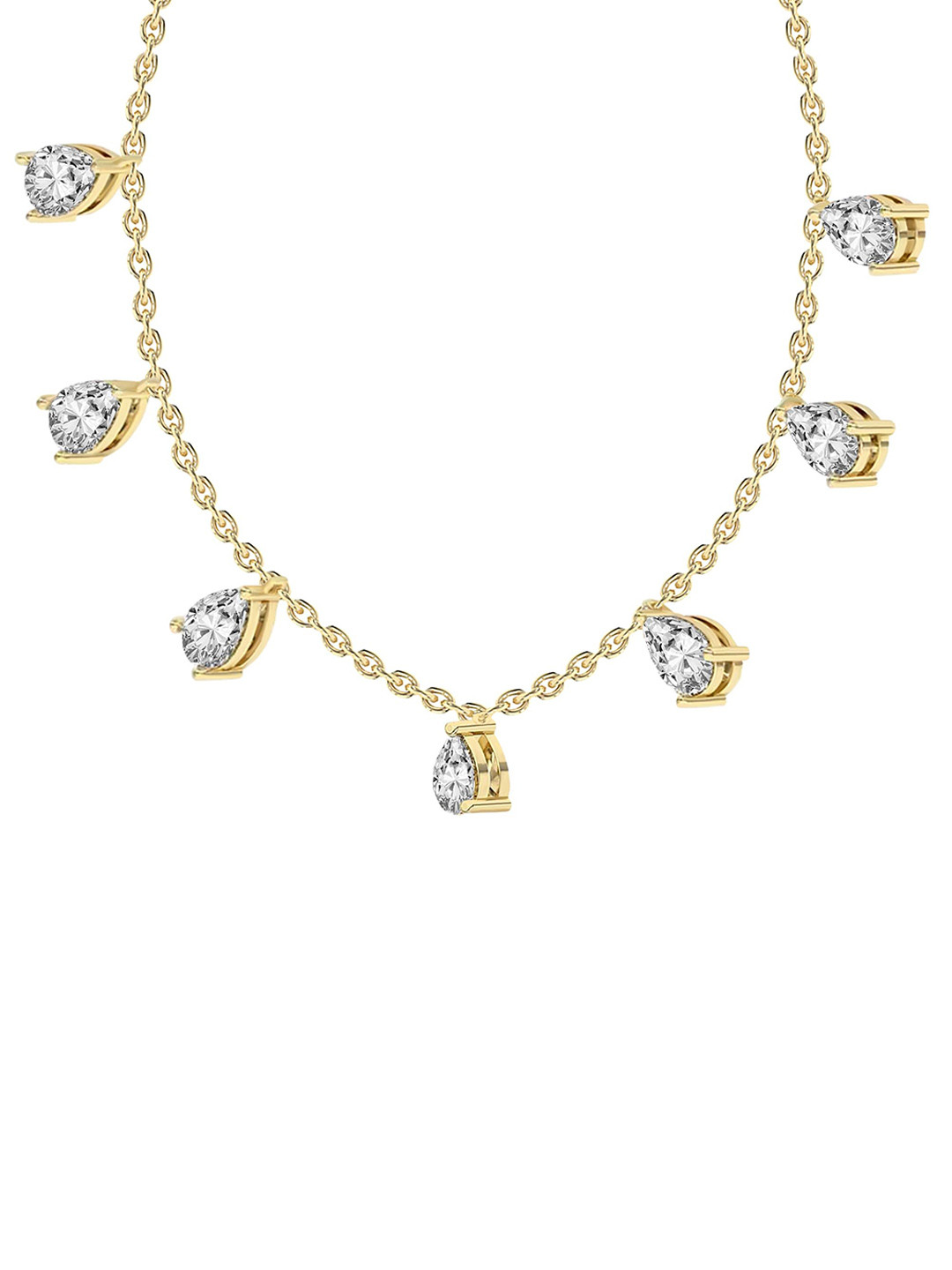 Sparkles 14KT Yellow Gold Lab Grown Diamond 1.19 Ct Pear Shape Diamond Necklace